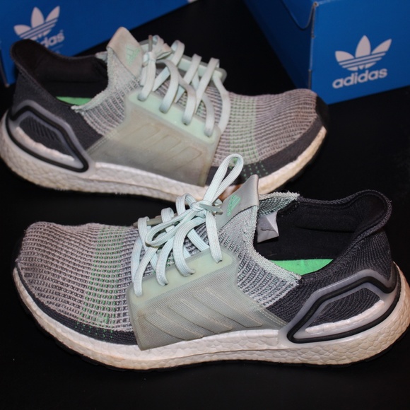 adidas Ultra Boost 19 Ice Mint Grey Six F35244 - Picture 2 of 7